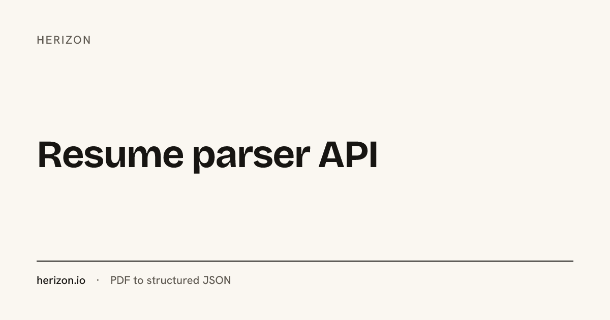 Resume parser API - Herizon
